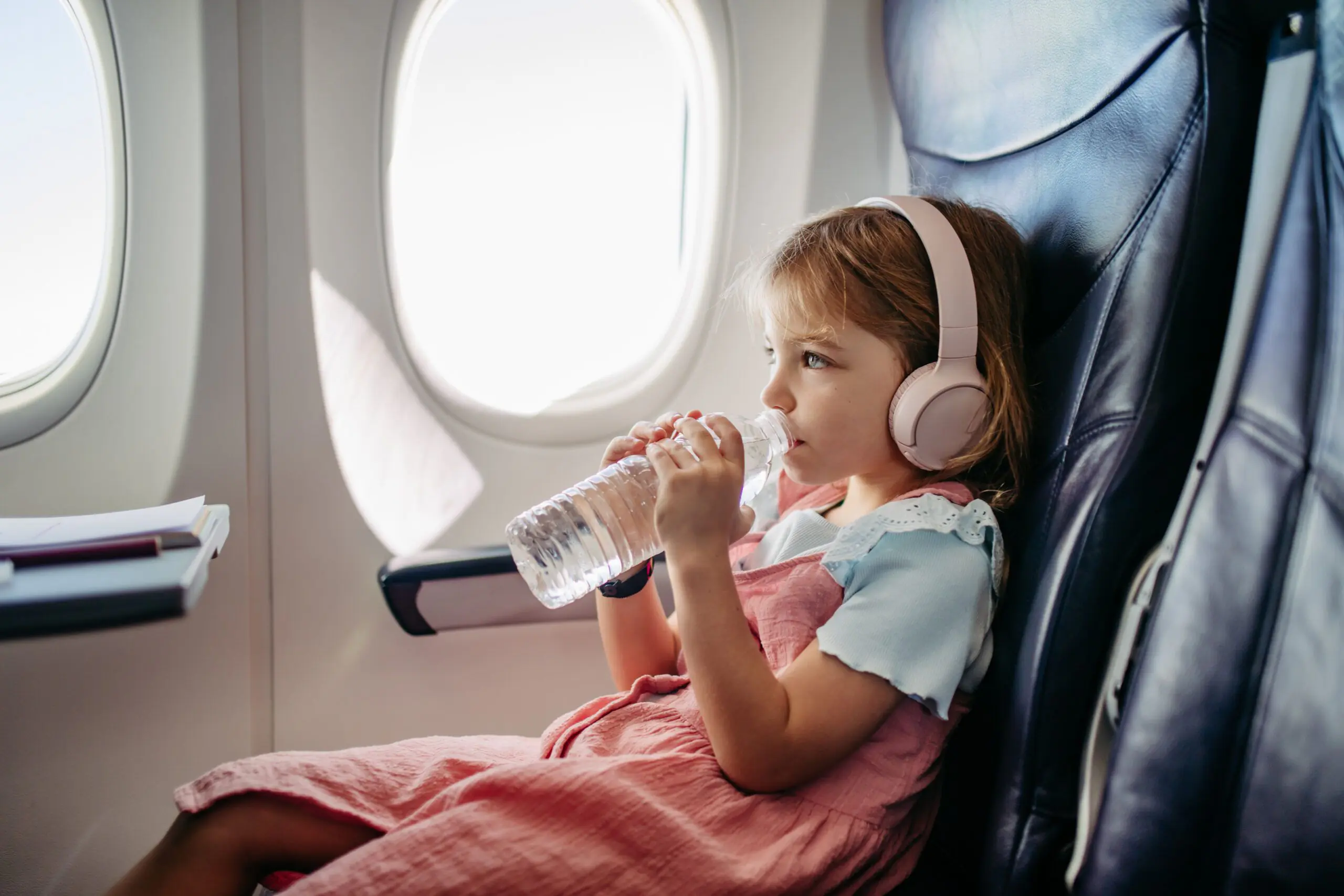 children on private jet